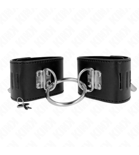 KINK - APPUI-POIGNETS FIXES AVEC ANNEAU ET FERMETURE PAR CADENAS NOIR AJUSTABLE 16-23 CM X 5,5 CM