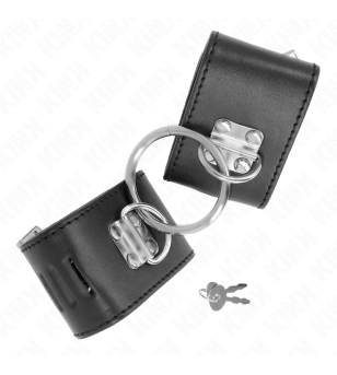 KINK - APPUI-POIGNETS FIXES AVEC ANNEAU ET FERMETURE PAR CADENAS NOIR AJUSTABLE 16-23 CM X 5,5 CM