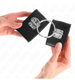 KINK - APPUI-POIGNETS FIXES AVEC ANNEAU ET FERMETURE PAR CADENAS NOIR AJUSTABLE 16-23 CM X 5,5 CM