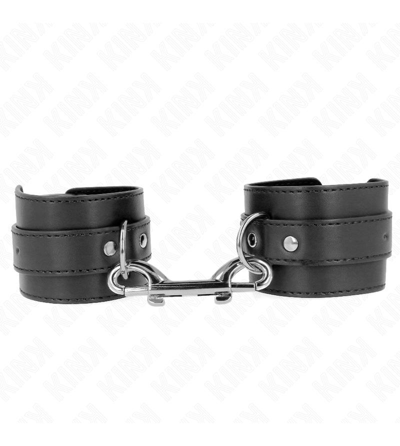 KINK - APPAREILS-POIGNETS - RANGÉE DE RIVETS SIMPLE ET GRANDE BOUCLE NOIRE RÉGLABLE 17-28 CM X 5 CM