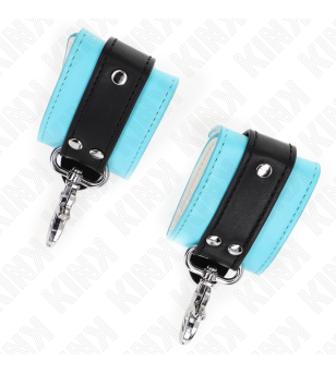 KINK - APPUI-POIGNETS VERROUILLABLES PREMIUM NOIR / BLEU RÉGLABLE 21-28 CM X 5,5 CM