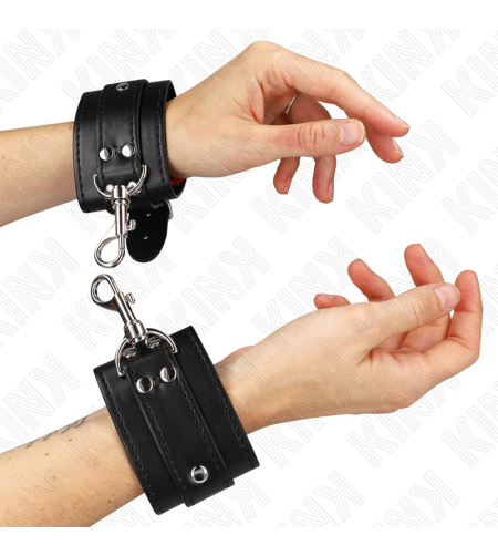 KINK - APPAREILS-POIGNETS VERROUILLABLES DUNGEON NOIR AJUSTABLES 21-28 CM X 5,5 CM