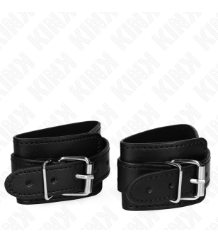 KINK - APPAREILS-POIGNETS VERROUILLABLES DUNGEON NOIR AJUSTABLES 21-28 CM X 5,5 CM