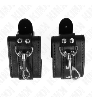 KINK - APPAREILS-POIGNETS VERROUILLABLES DUNGEON NOIR AJUSTABLES 21-28 CM X 5,5 CM