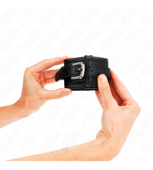 KINK - APPAREILS-POIGNETS À BOUCLE STRASS NOIR AJUSTABLE 25-32 CM X 5,5 CM