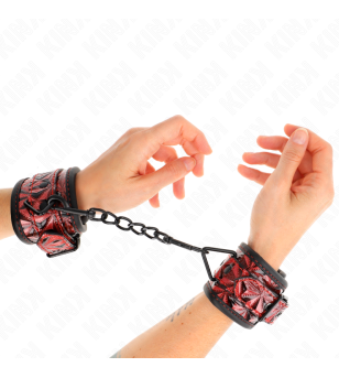 KINK - APPUI-POIGNETS MOTIF DIAMANT ROUGE FONCÉ RÉGLABLE 17-26 CM X 5,5 CM