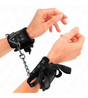 KINK - RETENUES-POIGNETS SCANDAL DÉTAILS DENTELLE NOIRE 24,5 CM X 6,5 CM