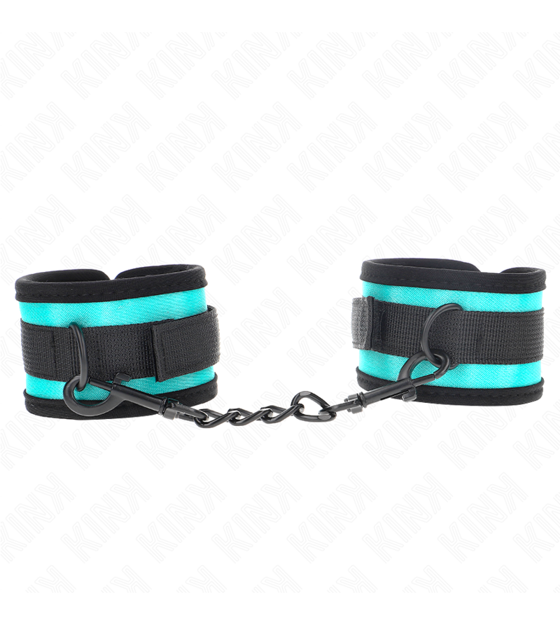 KINK - APPAREILS DE POIGNET EN NYLON À CROCHET ET BOUCLE NOIR-BLEU RÉGLABLE 18-32 CM X 5 CM