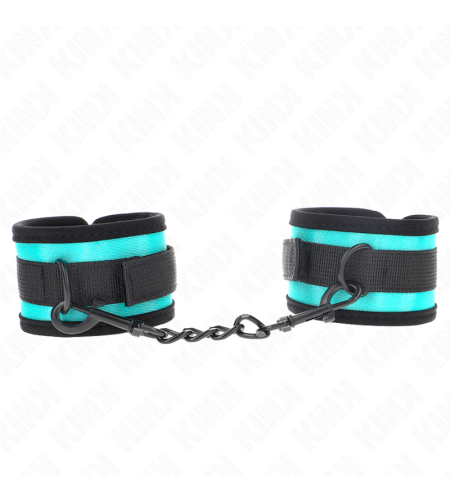 KINK - APPAREILS DE POIGNET EN NYLON À CROCHET ET BOUCLE NOIR-BLEU RÉGLABLE 18-32 CM X 5 CM