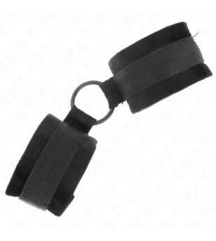 KINK - MANCHETTES DÉBUTANT FOURRURE 25 CM AVEC O-RING 4 CM NOIR AJUSTABLE 15-25 CM