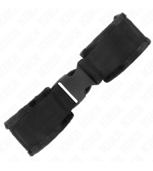 KINK - APPAREILS-POIGNETS À CROCHET ET BOUCLE EN NYLON ROUGE-NOIR MODÈLE 1 AJDUSTABLE 25-35 CM X 6 CM