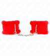 KINK - APPUI-POIGNETS DOUBLÉS DE FOURRURE ROUGE AJUSTABLE 17-31 CM X 7 CM