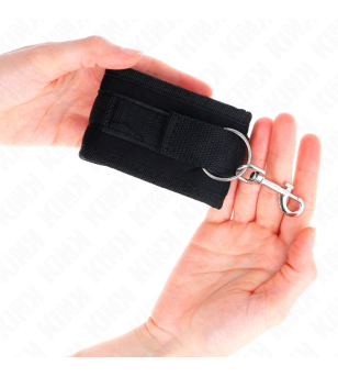 KINK - APPAREILS-POIGNETS À CROCHET ET BOUCLE EN NYLON NOIR MODÈLE 2 RÉGLABLE 18-35 CM X 6 CM