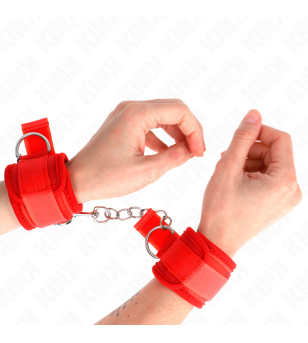 KINK - ATTENTES-POIGNETS EN NÉOPRÈNE ROUGE 42 X 5 CM