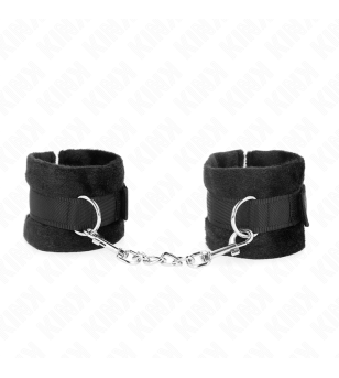 KINK - MANCHETTES DÉBUTANT EN FOURRURE NOIR 30 X 7 CM