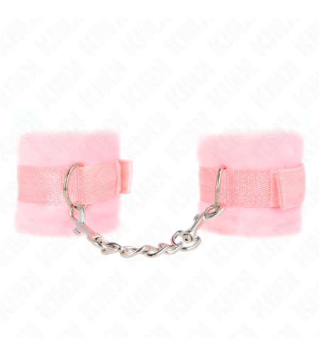 KINK - MANCHETTES DÉBUTANT EN FOURRURE ROSE 30 X 7 CM