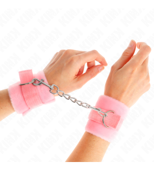 KINK - MANCHETTES DÉBUTANT EN FOURRURE ROSE 30 X 7 CM