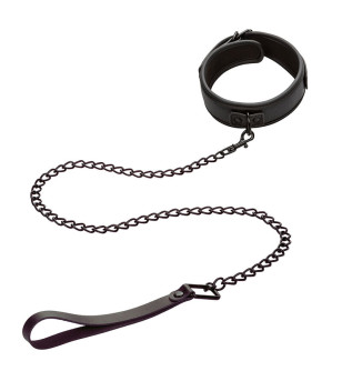 CALEXOTICS - NOCTURNAL COLLIER ET LAISSE EN CUIR RÉGLABLE NOIR