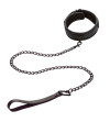 CALEXOTICS - NOCTURNAL COLLIER ET LAISSE EN CUIR RÉGLABLE NOIR