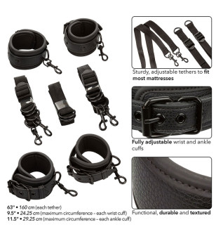 CALEXOTICS - NOCTURNAL CEINTURE DE LIT RÉGLABLE EN CUIR NOIR