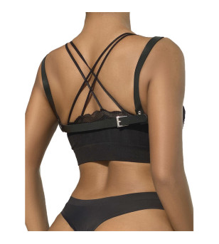 SUBBLIME - 953713 CEINTURE PUNK BONDAGE BOUCLE MÉTAL NOIRE TAILLE UNIQUE