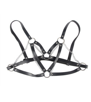 SUBBLIME - 953713 CEINTURE PUNK BONDAGE BOUCLE MÉTAL NOIRE TAILLE UNIQUE