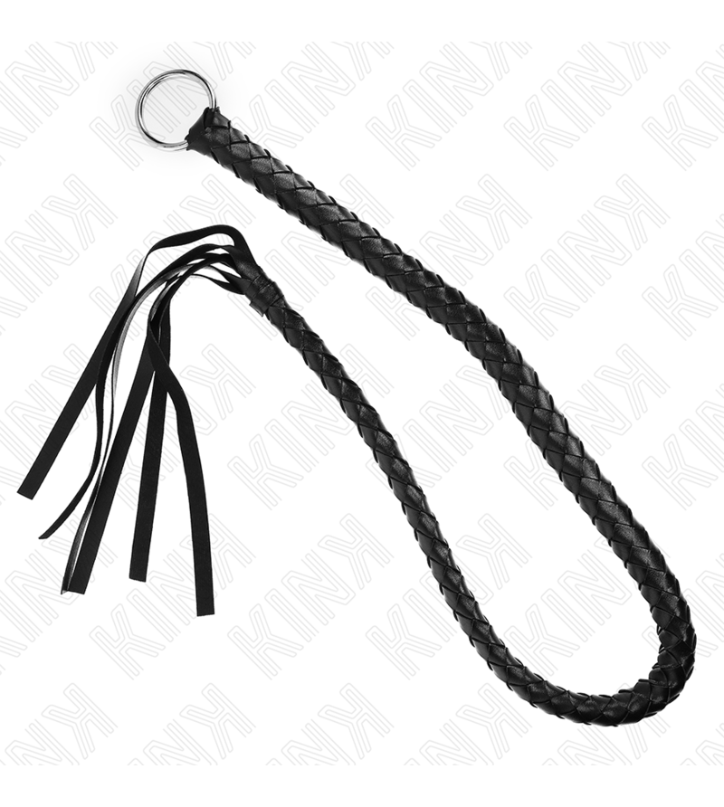 KINK - FOUET SERPENT AVEC ANNEAU À MAIN NOIR 65 CM