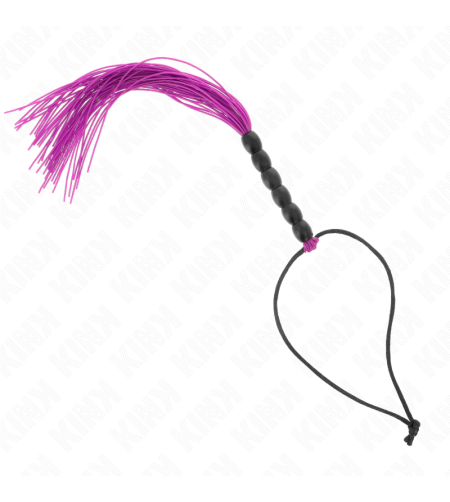 KINK - MINI FOUET EN SILICONE AVEC 6 BILLES VIOLES 26 CM