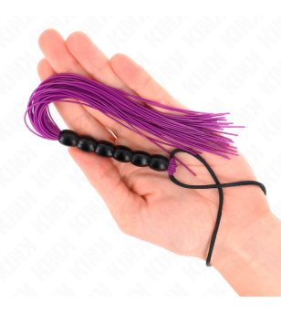 KINK - MINI FOUET EN SILICONE AVEC 6 BILLES VIOLES 26 CM