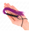 KINK - MINI FOUET EN SILICONE AVEC 6 BILLES VIOLES 26 CM