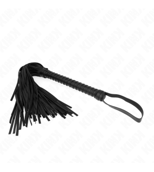 KINK - FOUET AVEC MANCHE TEXTURÉ NOIR 48,5 CM