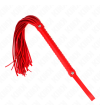 KINK - FOUET AVEC MANCHE TEXTURÉ ROUGE 48,5 CM