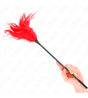 KINK - PLUSIEURS PLUMES DE CHATOUILLES ROUGES 45 CM