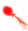 KINK - Baguette en corde de nylon avec plumes chatouillantes et noeud rouge 25 cm