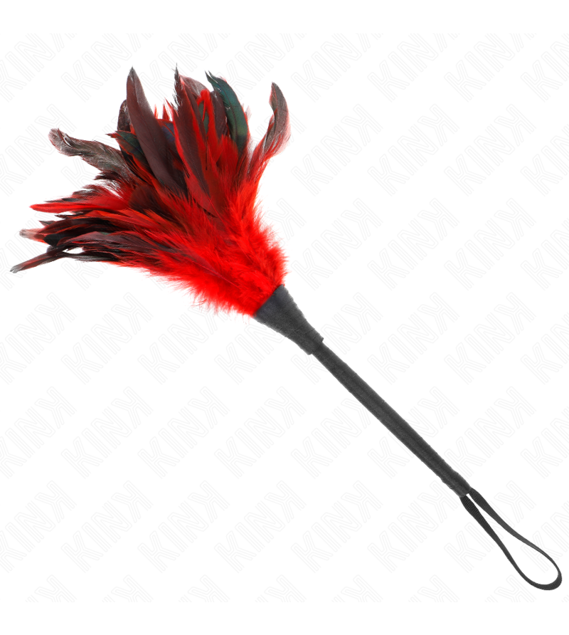KINK - PLUMES DE POULET TICKLE EN FORME DE CORNE ROUGE 36 CM