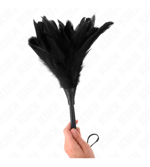 KINK - PLUMES DE POULET TICKLE EN FORME DE CORNE NOIRE 36 CM