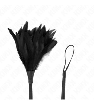 KINK - PLUMES DE POULET TICKLE EN FORME DE CORNE NOIRE 36 CM