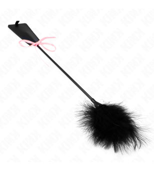 KINK - PLUMES CHACOUILLÉES AVEC NOEUD DE RUBAN ROSE 49 CM