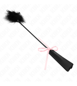 KINK - PLUMES CHACOUILLÉES AVEC NOEUD DE RUBAN ROSE 49 CM