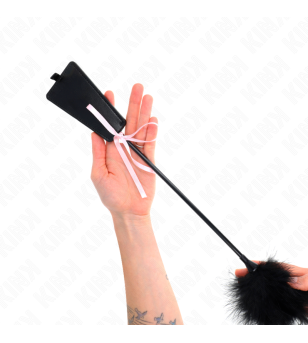 KINK - PLUMES CHACOUILLÉES AVEC NOEUD DE RUBAN ROSE 49 CM