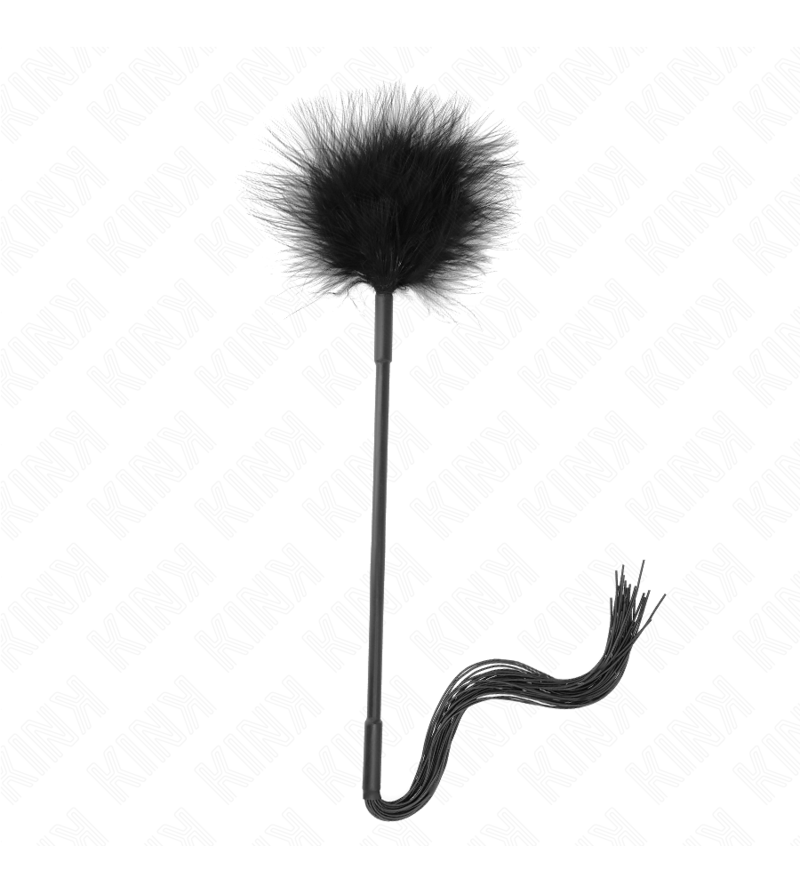 KINK - Fouet en silicone avec plumes pour chatouiller 47 cm