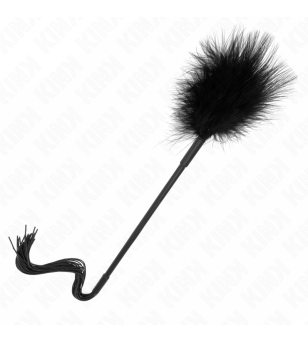 KINK - Fouet en silicone avec plumes pour chatouiller 47 cm