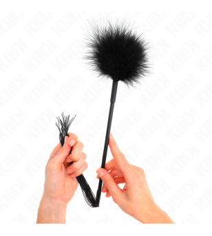 KINK - Fouet en silicone avec plumes pour chatouiller 47 cm