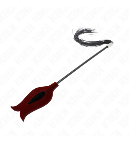 KINK - Fouet à pompon en silicone forme rose 45 cm