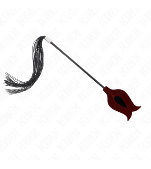 KINK - Fouet à pompon en silicone forme rose 45 cm