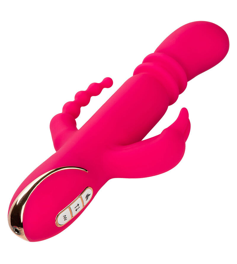CALEXOTICS - JACK FANTASY TRIPLE VIBRATEUR CHAUFFANT LAPIN ROSE