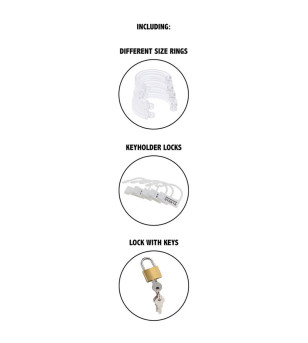 HIDDEN DESIRE - EXTREME CAGE DE CHASTETÉ EN ACRYLIQUE RÉGLABLE TRANSPARENT