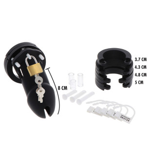 HIDDEN DESIRE - EXTREME CAGE DE CHASTETÉ SILICONE TAILLE L NOIR