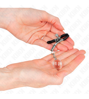 KINK - PINCES À METON BILLES DE VERRE ARGENT 6 CM