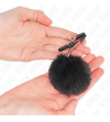 KINK - PINCE A METON BOULE EN FAUSSE FOURRURE NOIR 6 CM
